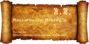 Maszarovics Miklós névjegykártya