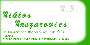 miklos maszarovics business card
